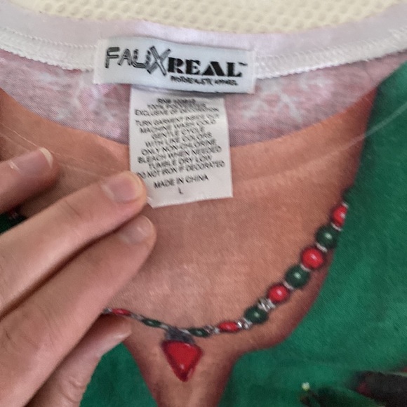 Women’s Ugly Christmas Sweater in a long sleeve Tshirt - Picture 4 of 5